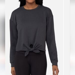 90 Degree By Reflex Sofy Gray Crop Long Sleeve